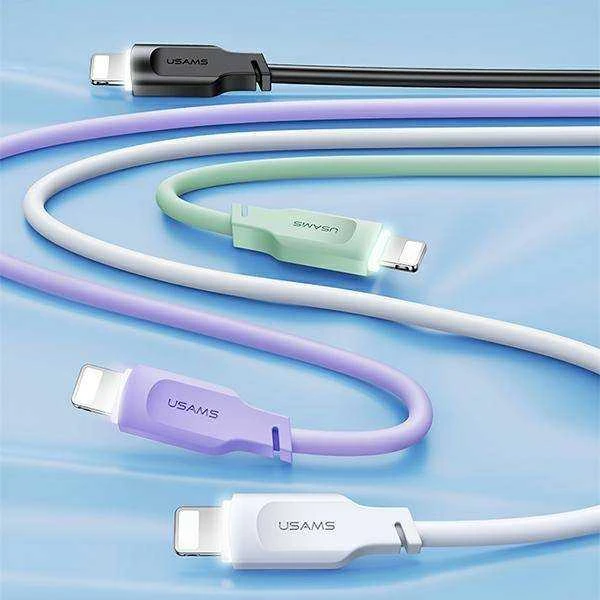 USAMS kabelis USB-C į Lightning 20W 1.2m PD Fast Charging Lithe Series juodos spalvos SJ566USB01 (US-SJ566)
