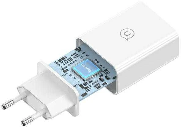 USAMS 18W Laidinis įkroviklis + Lightning/USB-A Fast Charging Cable baltos spalvos Series SC SCXLTZ03