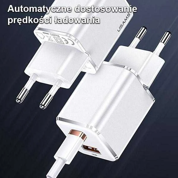 USAMS ŁAD. SIEC. 1XUSB-C+1XUSB T43 33W (TIK GALVUTĖ) PD3.0 +QC3.0 GREITAS ĮKROVIMAS Baltas /Baltas CC144TC02 (US-CC144)