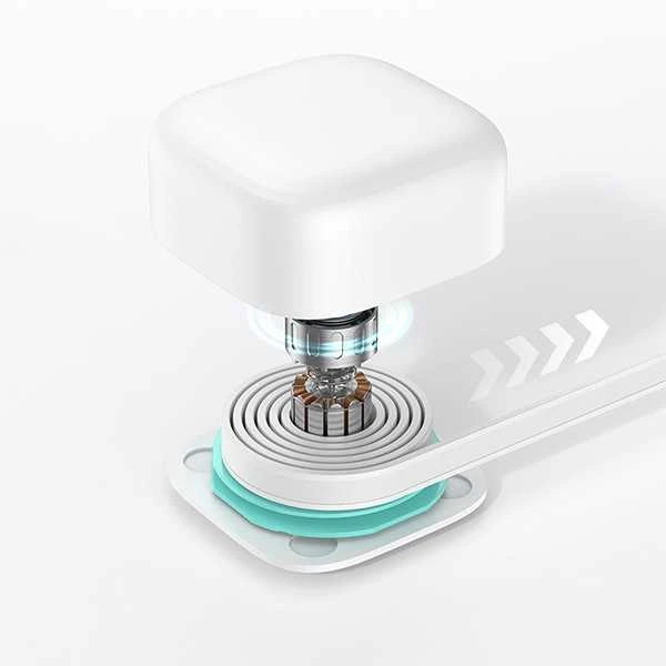USAMS įkroviklis 1xUSB-C su ištraukiamu laidu „Lightning“ (tik antgalis) PD+QC 35W Gan greitas įkrovimas baltos spalvos
