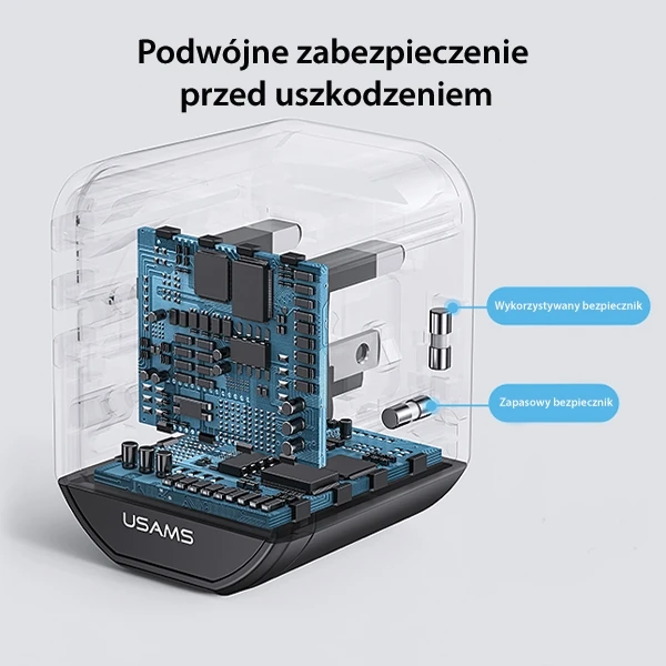 USAMS Adapteris network 2xUSB+1xUSB-C T59 20W4in1 US/AU/EU/UK juodas/juodas CC179TC01 (US-CC179) Univers