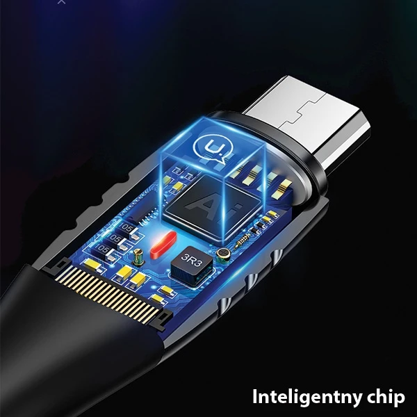USAMS pintas U-Tone microUSB kabelis 1.2m, su išjungimo funkcija, 2A, greito įkrovimo, juodos spalvos SJ346USB01 (US-SJ346)