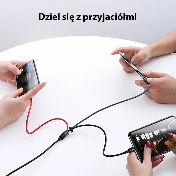 USAMS Pintas laidas U26 3in1 0.35m 2A greitas įkrovimas (lightning/microUSB/USB-C) SJ410USB01 (US-SJ410)