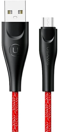 USAMS pintas kabelis U41 microUSB 2m 2A raudonas SJ396USB02 (US-SJ396) greito įkrovimo