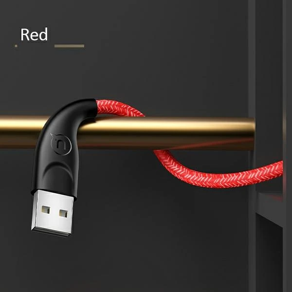 USAMS pintas kabelis U41 microUSB 3m 2A raudonas SJ399USB02 (US-SJ399) greito įkrovimo