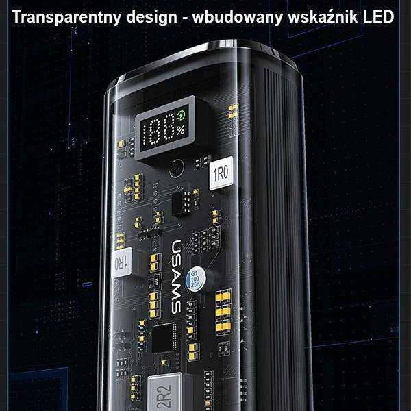 USAMS išorinė baterija 9000mAh PD 20W QC3.0+PD dviejų prievadų greito įkrovimo baltas 10KCD18902 (US-CD189)