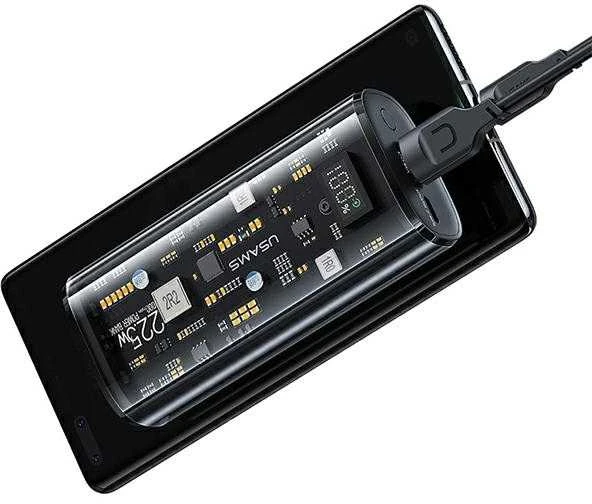 USAMS išorinė baterija 9000mAh PD 20W QC3.0+PD dviejų prievadų greito įkrovimo juodas 10KCD18901 (US-CD189)