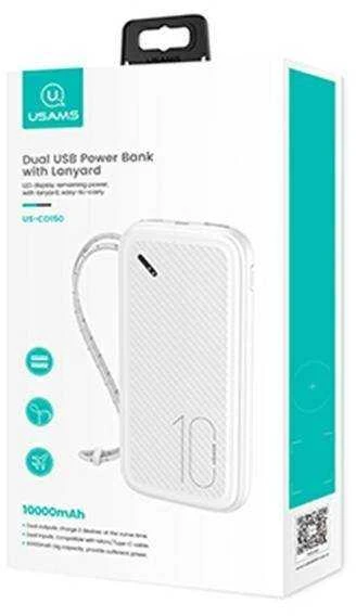 USAMS POWERBANK CD150 WITH BELT 10000MAH Baltas