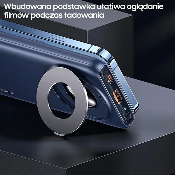 USAMS išorinė baterija PB62 10000mAh 20W QC3.0+PD magnetinis belaidis greito įkrovimo mėlynas 10KCD17104 (US-CD171)