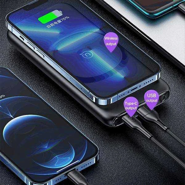 USAMS išorinė baterija PB62 10000mAh 20W QC3.0+PD magnetinis belaidis greito įkrovimo mėlynas 10KCD17104 (US-CD171)