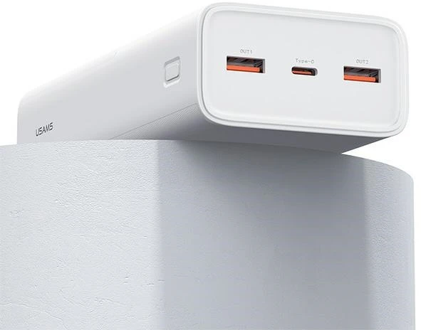 USAMS Powerbank PB68 30000mAh 65WQC3.0+PD Fast Charge + USB-C/USB-C cable 100W baltas ATXLOGTCT