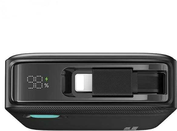 USAMS nešiojama baterija su ištraukiamu laidu, ištraukiamas „Lightning“ 10000 mAh PD 20W greito įkrovimo XY serijos p