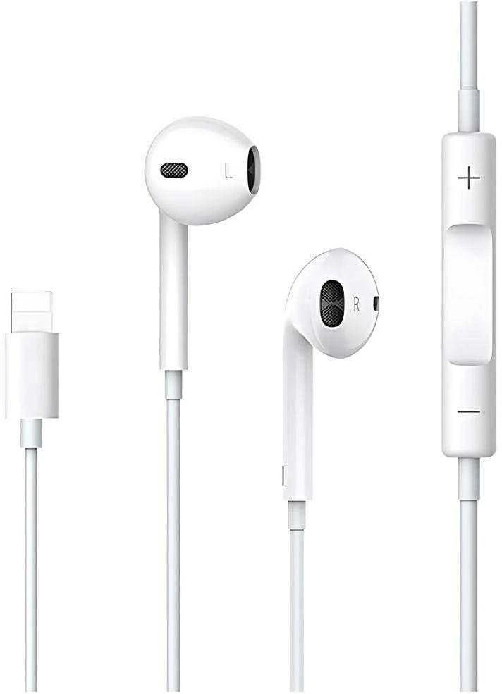 USAMS Stereo Ausinės EP-24 Lightning iPhone 7/8/X/XS/XS Max/XR baltos spalvos HSEP2401