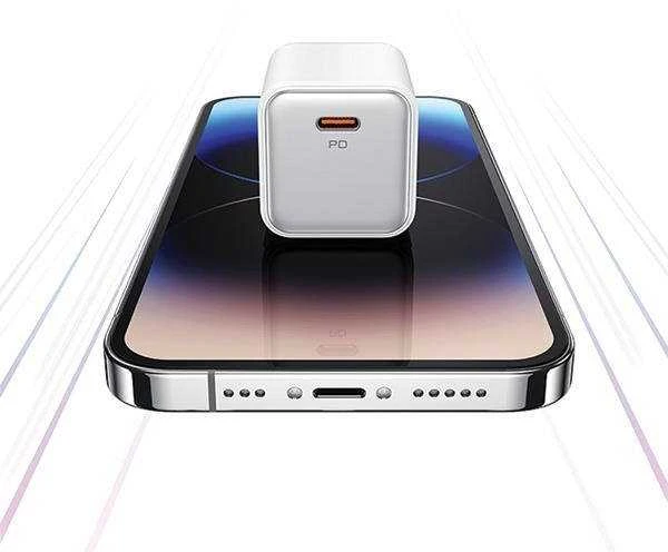 USAMS įkroviklis 1xUSB-C PD30W 3A (tik antgalis) PD3.0 greito įkrovimo baltos spalvos X-ron serijos CC186TC02