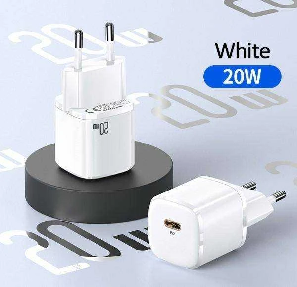 USAMS Laidinis įkroviklis 1xUSB-C T36 mini 20W (only head) PD3.0 Fast Charging baltos spalvos CC124TC02 (US-CC124)