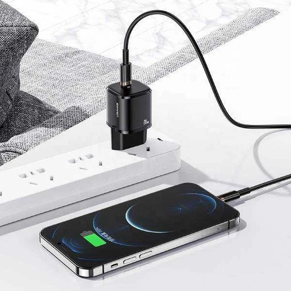 USAMS Laidinis įkroviklis 1xUSB-C T36 mini 20W (only head) PD3.0 Fast Charging baltos spalvos CC124TC02 (US-CC124)