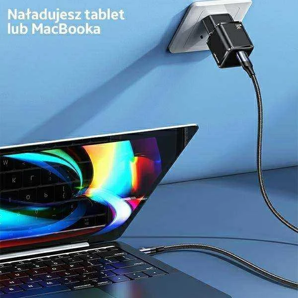 USAMS Tinklo įkroviklis 1xUSB-C T45 30W PD3.0 Fast Charging +kabelis U63 USB-C/Lightning juodos spalvos UXTZH01 (USAMS-UX)