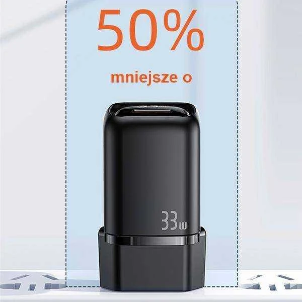 USAMS Laidinis įkroviklis 1xUSB-C + 1xUSB T46 33W (only head) PD3.0 + QC3.0 Fast Charging baltos spalvos CC152TC02