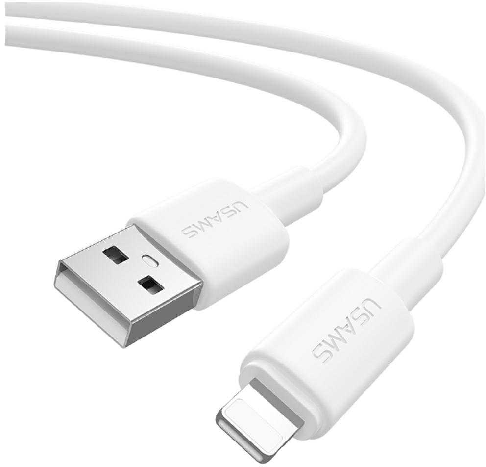 USAMS U90 kabelis 2.4A USB-A į Lightning baltas