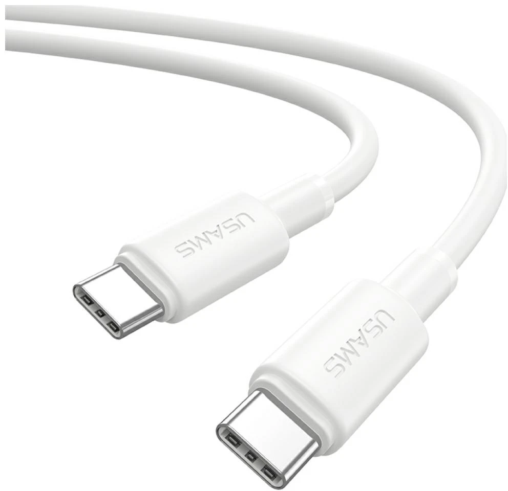 USAMS U90 cable 60W USB-C to USB-C baltas