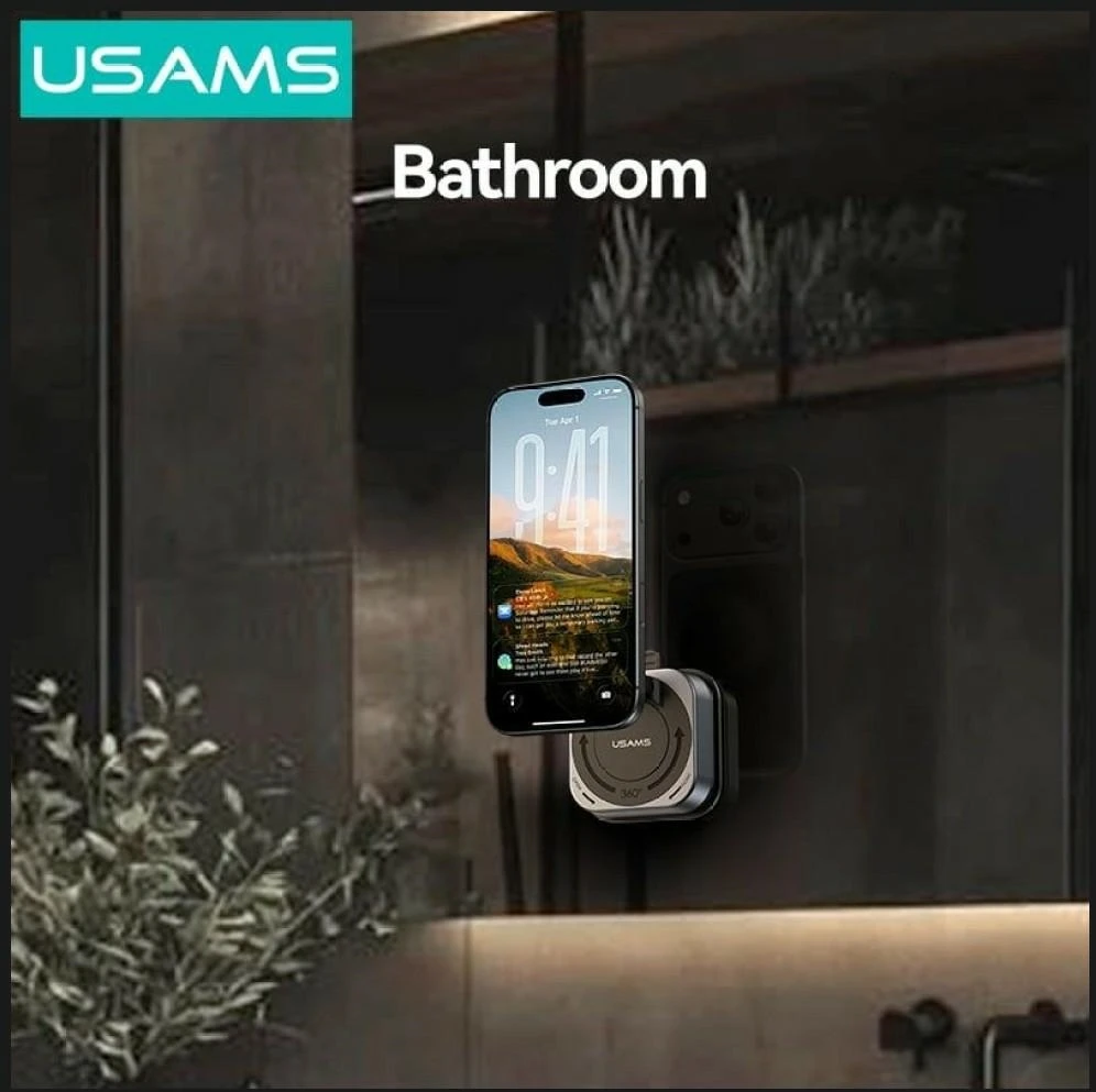 USAMS ZJ093 Universal Magnetic Phone Holder for Car, Home and Office juodos spalvos