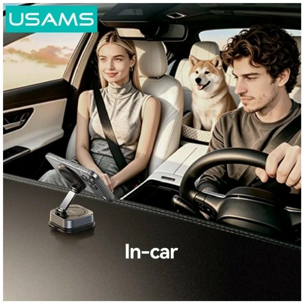 USAMS ZJ093 Universal Magnetic Phone Holder for Car, Home and Office juodos spalvos