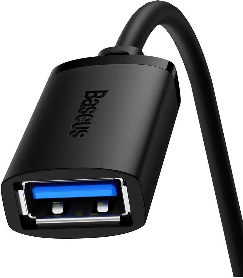 USB 2.0 prailginimo kabelis Baseus vyris į moterišką, AirJoy serija, 1.5 m (juodas)