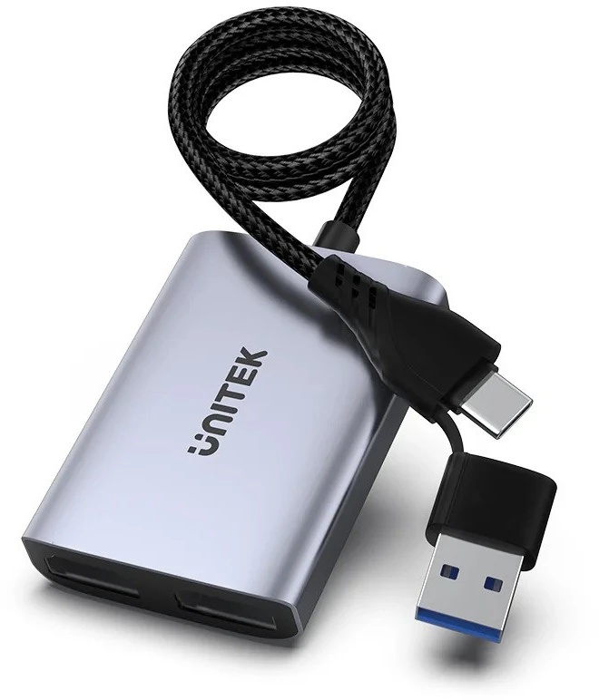 „Unitek“ adapteris USB/C/A su 2 HDMI MST FullHD