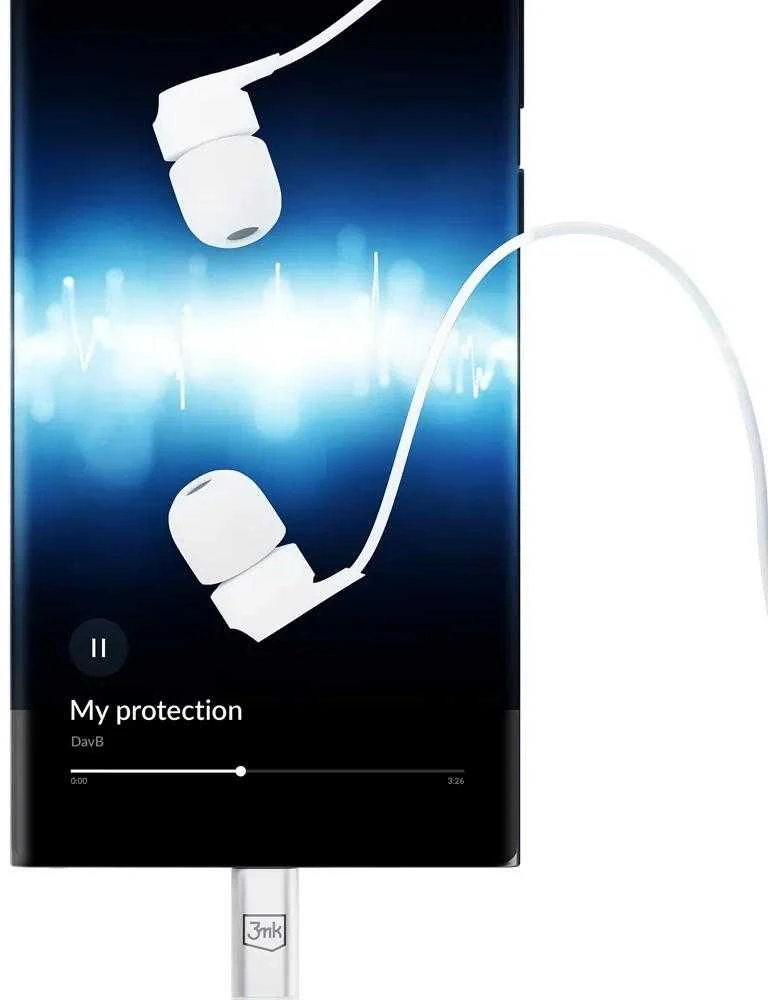 Ausinės 3mk su laidu Earphones USB-C baltos