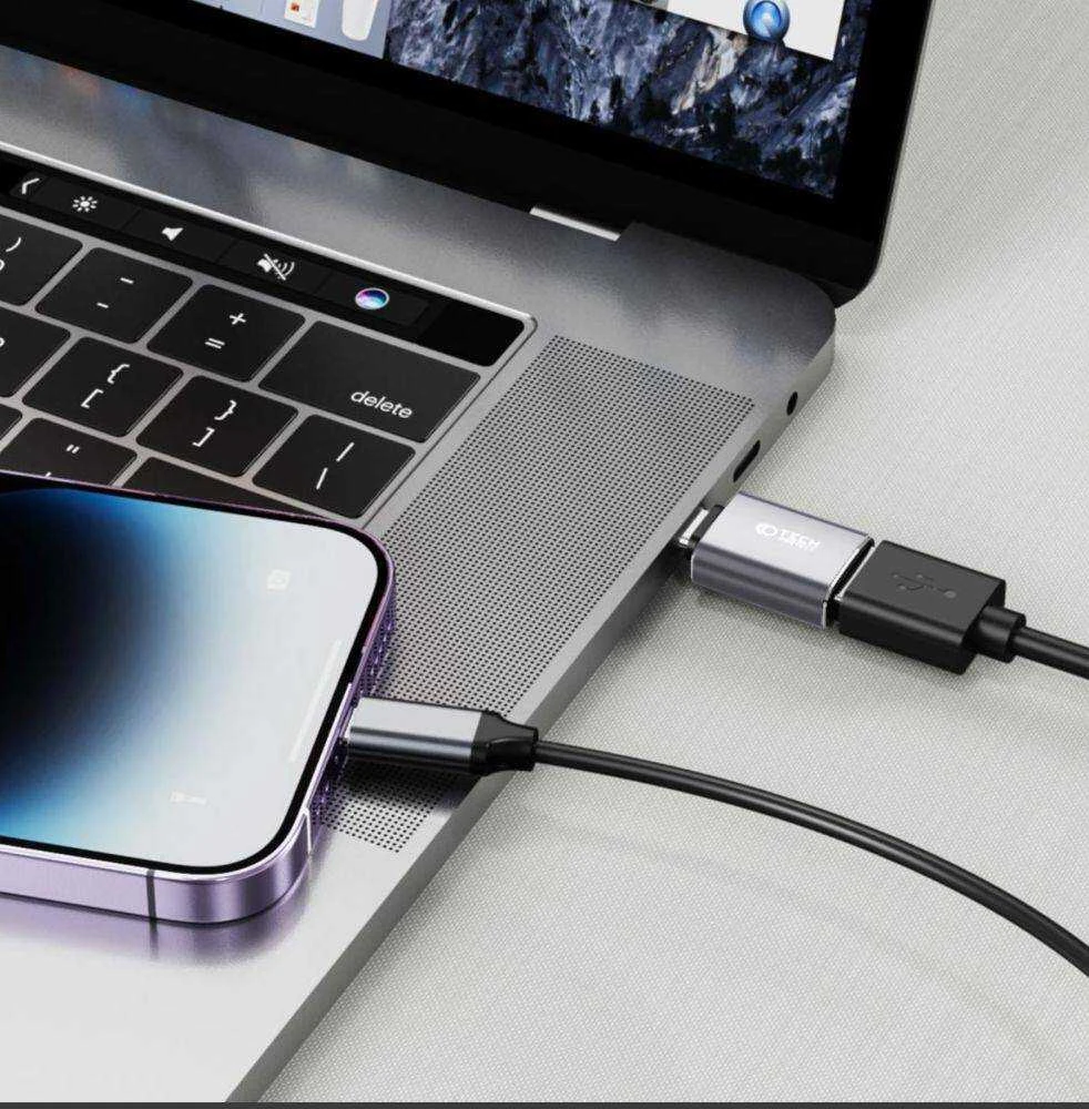 USB-C adapteris – LIGHTNING Tech-Protect UltraBoost pilkos spalvos
