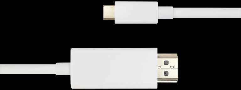 USB-C - HDMI kabelis DELTACO 4K UHD, paauksuotos jungtys, 2m, baltas / USBC-HDMI1021-K / 00140022