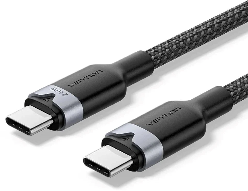 USB-C i C 2.0 Vention 3.1 5A 240W 1m BK kabelis