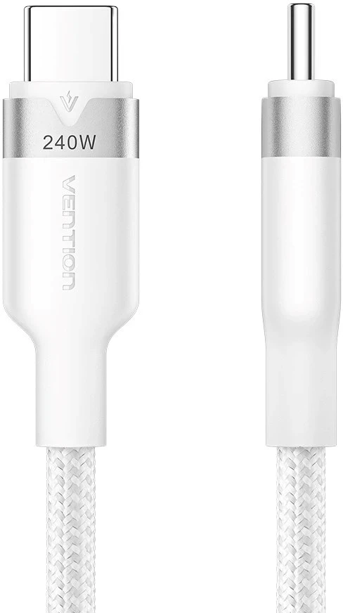 USB-C į C 2.0 Vention PD 3.1 5A 240W 2m baltos spalvos kabelis