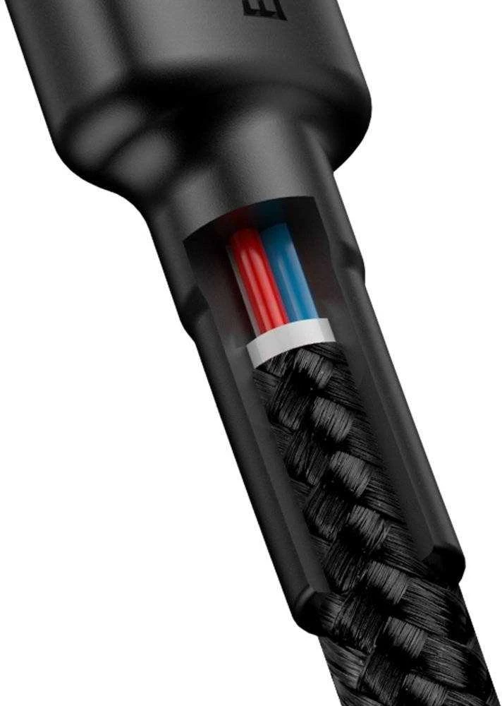 Kabelis Baseus USB2.0 C-USB C kištukas 1 m, su nailoniniu šarvu Cafule, raudonas/juodas