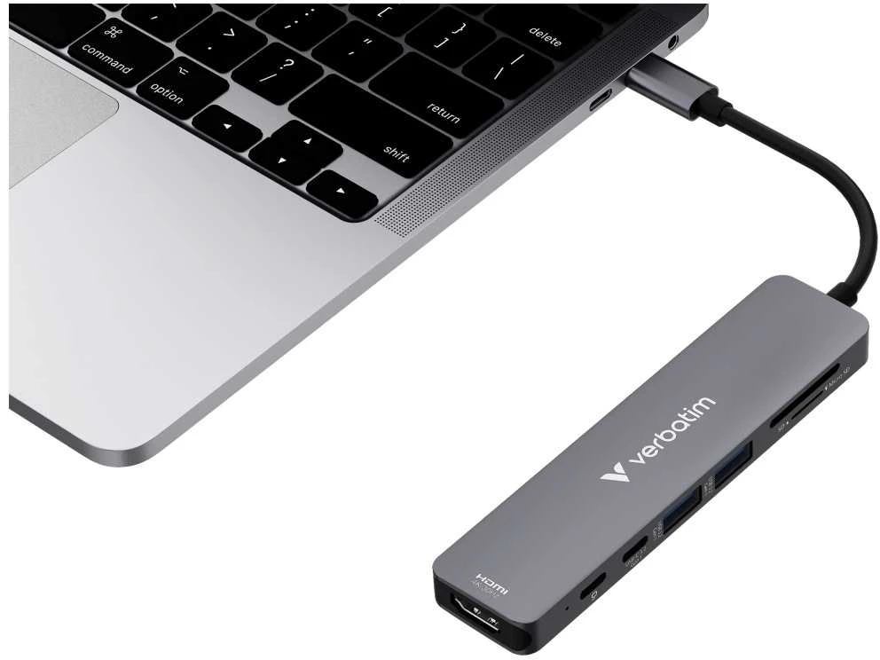 USB Hub Verbatim HDMI/USB-C 3.2/USB-C/2xUSB-A 3.2/SD/Micro SD aliuminio korpusas 32158