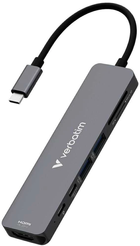 Pilkas Verbatim USB-C daugiafunkcis adapteris