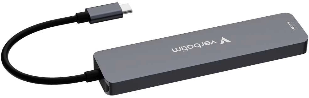 USB Hub Verbatim HDMI/USB-C 3.2/USB-C/2xUSB-A 3.2/SD/Micro SD aliuminio korpusas 32158
