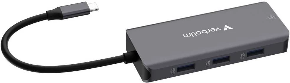 Adapteris Hub Verbatim USB-C/HDMI/3xUSB-A 3.2/RJ45 aluminum 32157