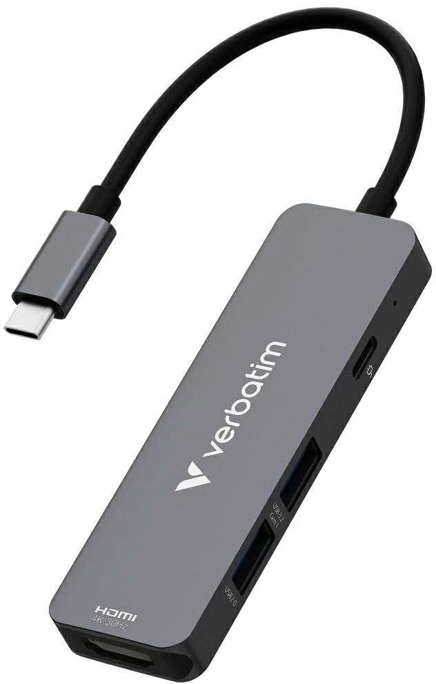 Verbatim USB-C daugiafunkcis adapteris pilkas
