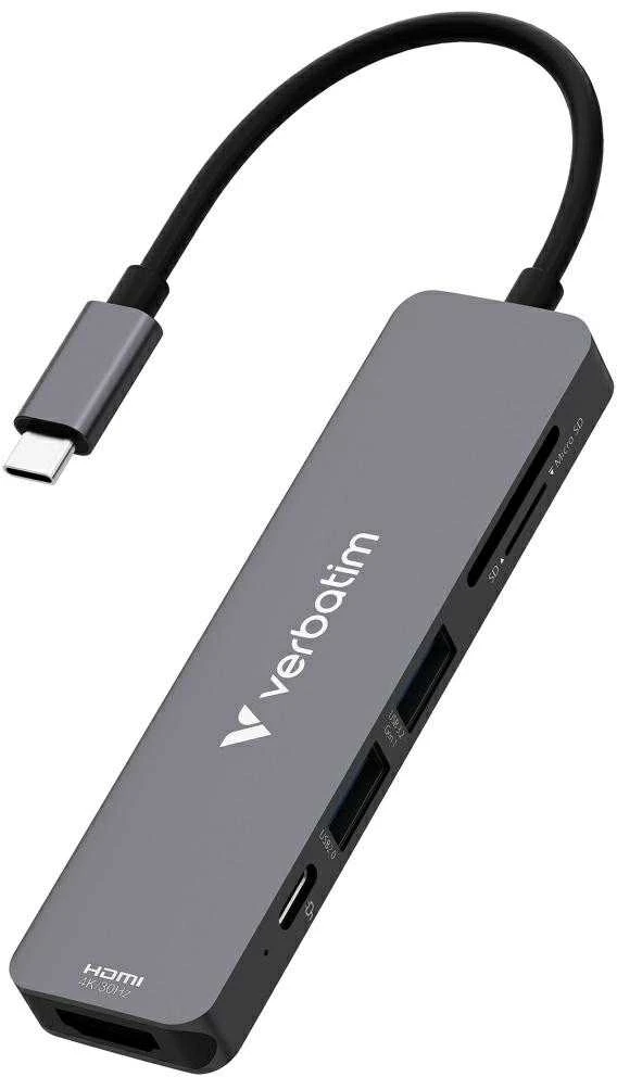 Verbatim USB-C daugiafunkcis adapteris pilkas