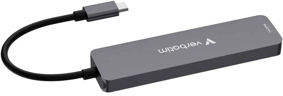 USB Hub Verbatim USB-C/HDMI/USB-A 3.2/USB-A 2.0/SD/Micro SD aliuminio korpusas 32156