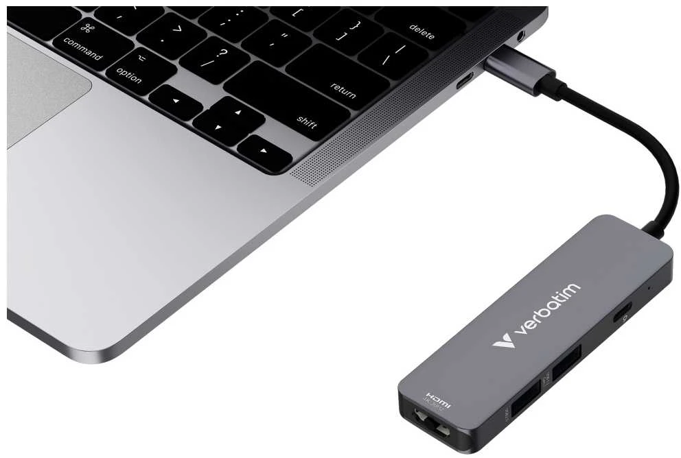 USB Hub Verbatim USB-C/HDMI/USB-A 3.2/USB-A 2.0 aliuminio korpusas 32155