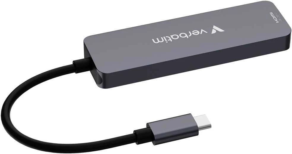 USB Hub Verbatim USB-C/HDMI/USB-A 3.2/USB-A 2.0 aliuminio korpusas 32155