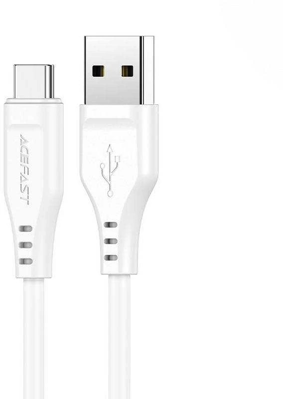 USB į USB-C Acefast C3-04 kabelis, 1.2 m (baltas)
