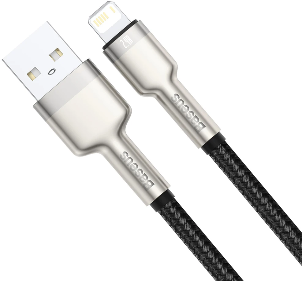 Baseus Cafule USB - Lightning kabelis 2.4A 0.25m - Juodas