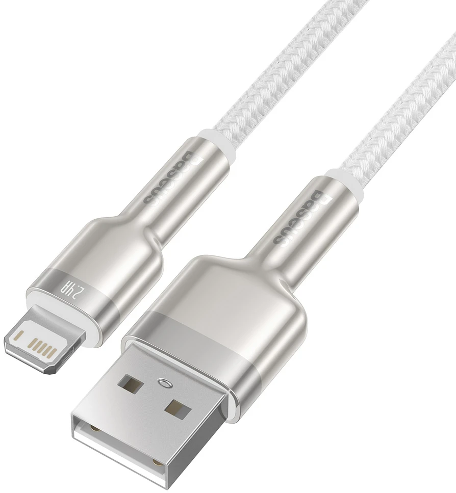 Baseus Cafule USB - Lightning laidas 2.4A 1m - Baltas