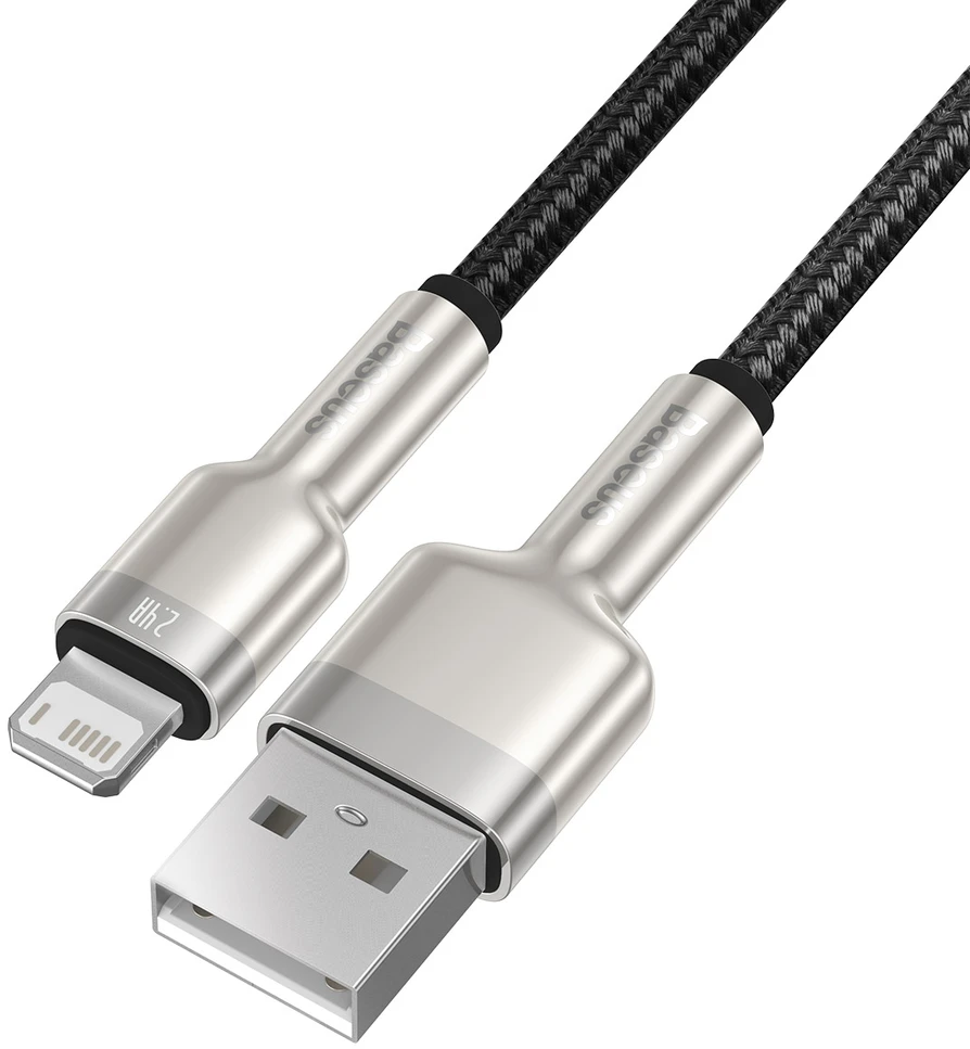 Baseus Cafule USB - Lightning kabelis 2.4A 0.25m - Juodas
