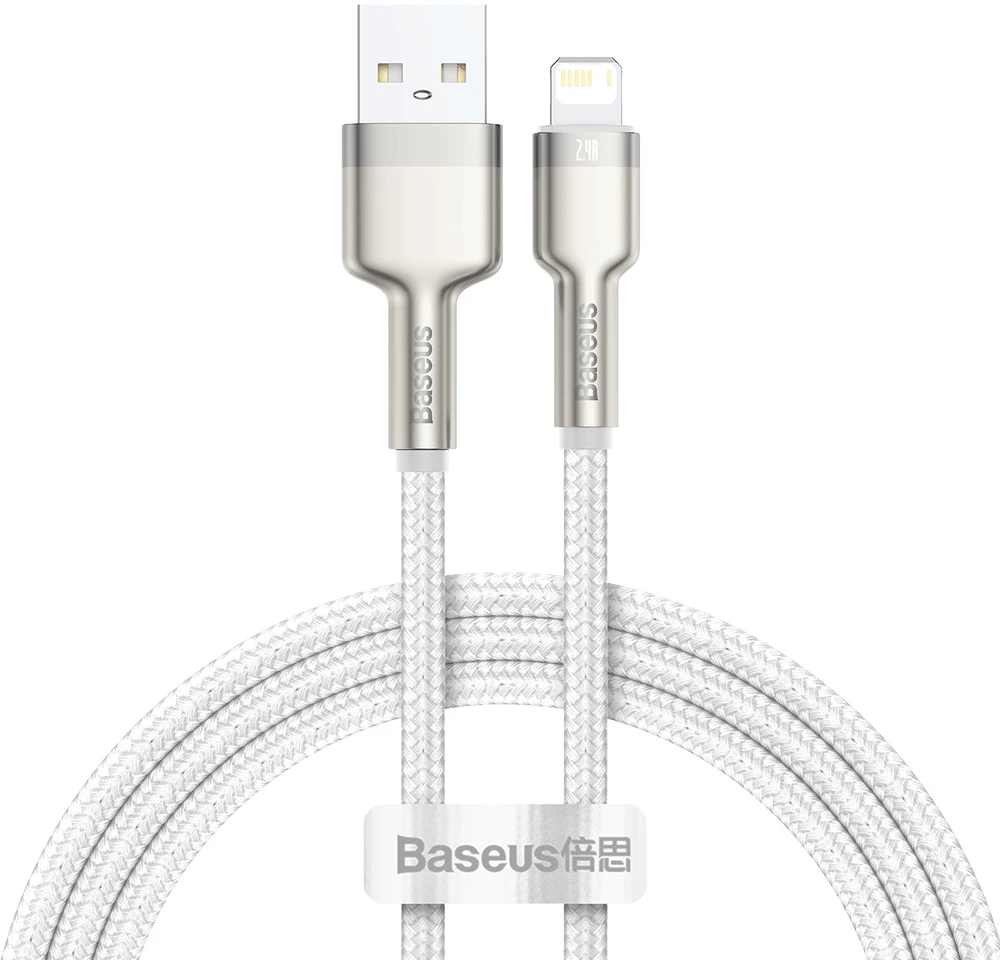 Baseus Cafule USB - Lightning laidas 2.4A 1m - Baltas
