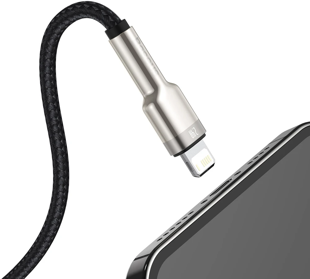 Baseus Cafule USB - Lightning kabelis 2.4A 0.25m - Juodas