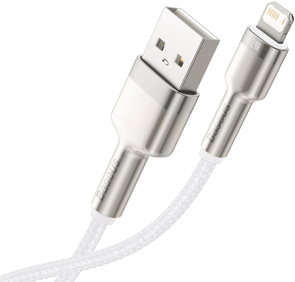 Baseus Cafule USB - Lightning laidas 2.4A 1m - Baltas